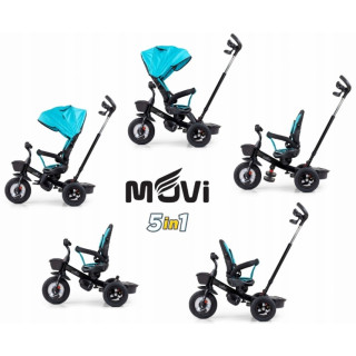 Luxusná Trojkolka Milly Mally Movi Black-Mint 5w1